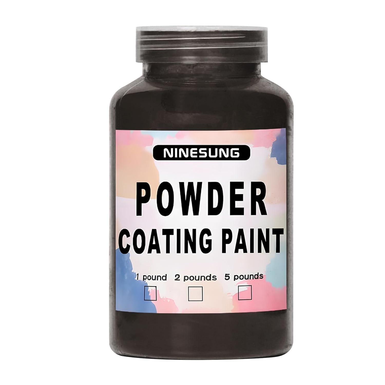 8 Ounce Black Powder Coating Paint for Metal Surfaces – Chip and Rust Resistant