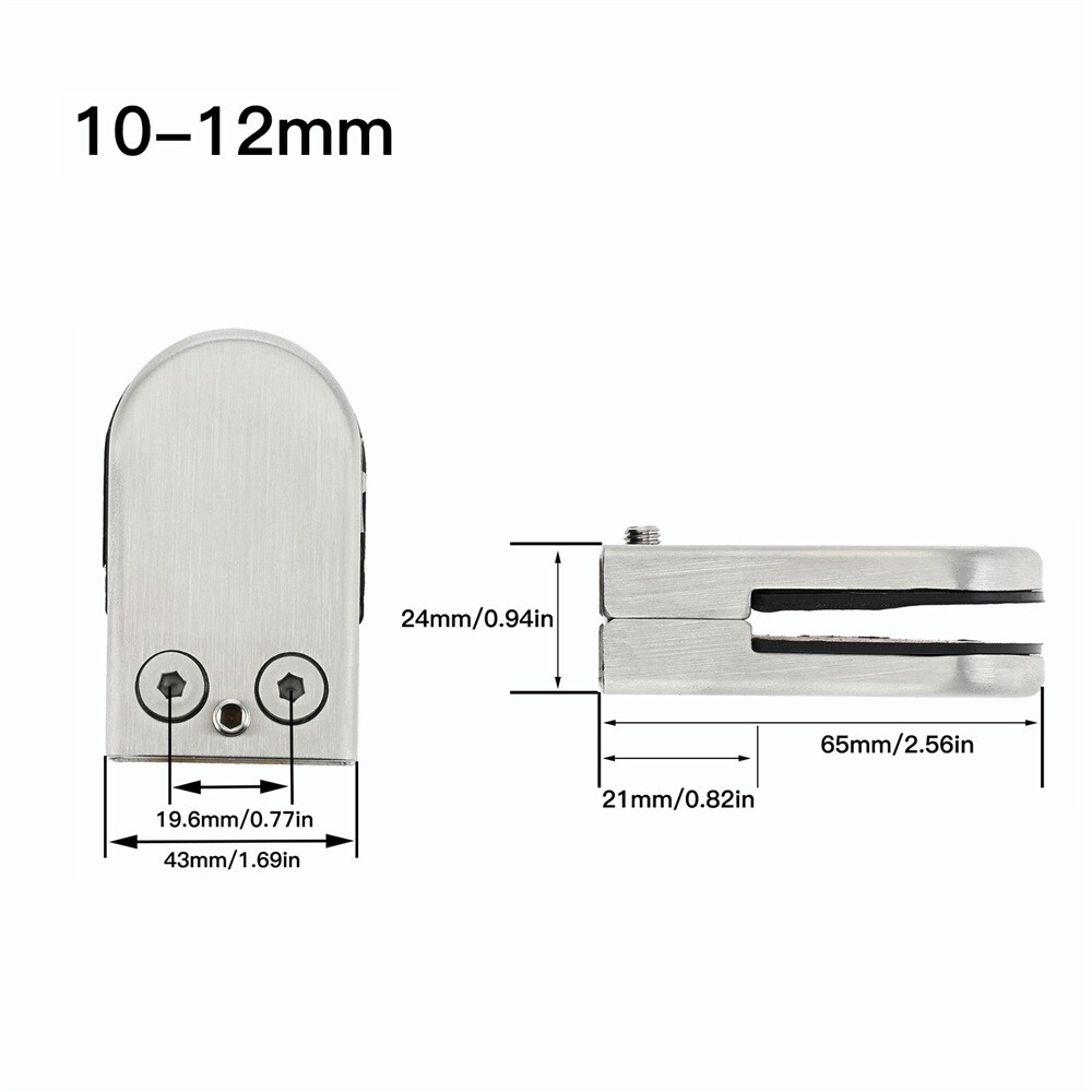 8/16Pcs Semicircle Glass Clamps Brushed Nickel 55x33x18mm for Glass Shelves