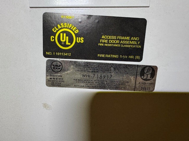 JL Industries 1.5 hr. rated 24″x38″ Flush Universal Access Door Panel White