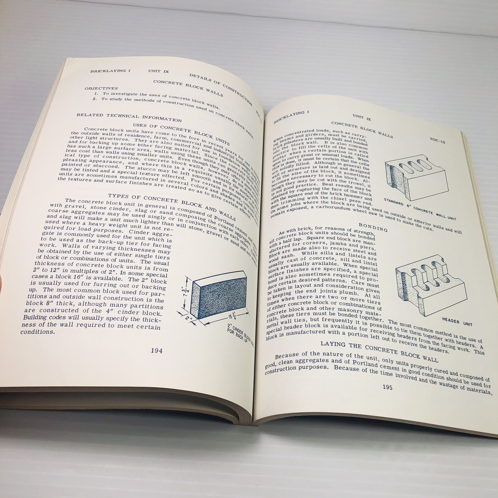 1ST ED Bricklaying I Structural Clay Products Institute Delmar Publishers 1952