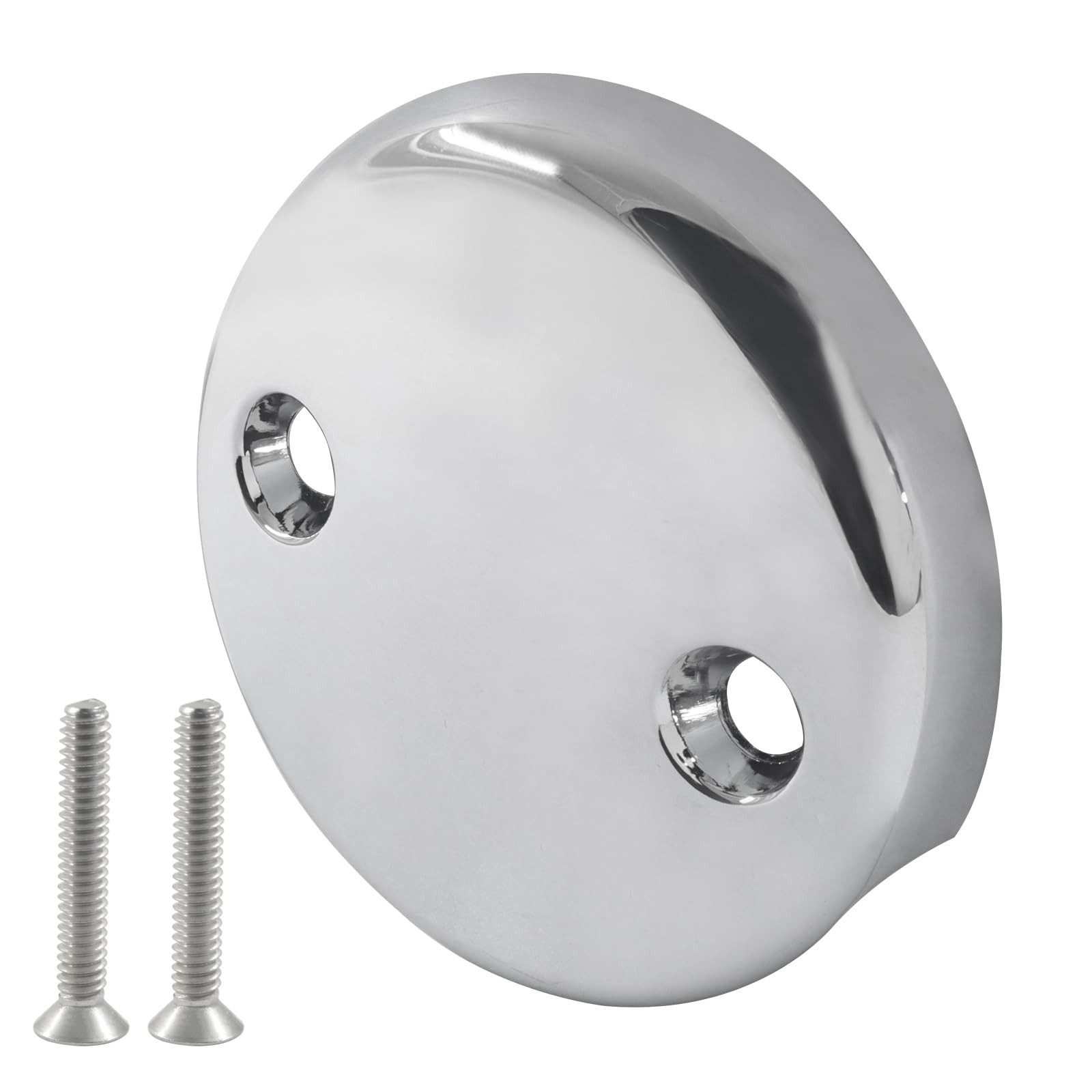 Hordion Two Hole Bathtub Overflow Drain Cover, Chrome,