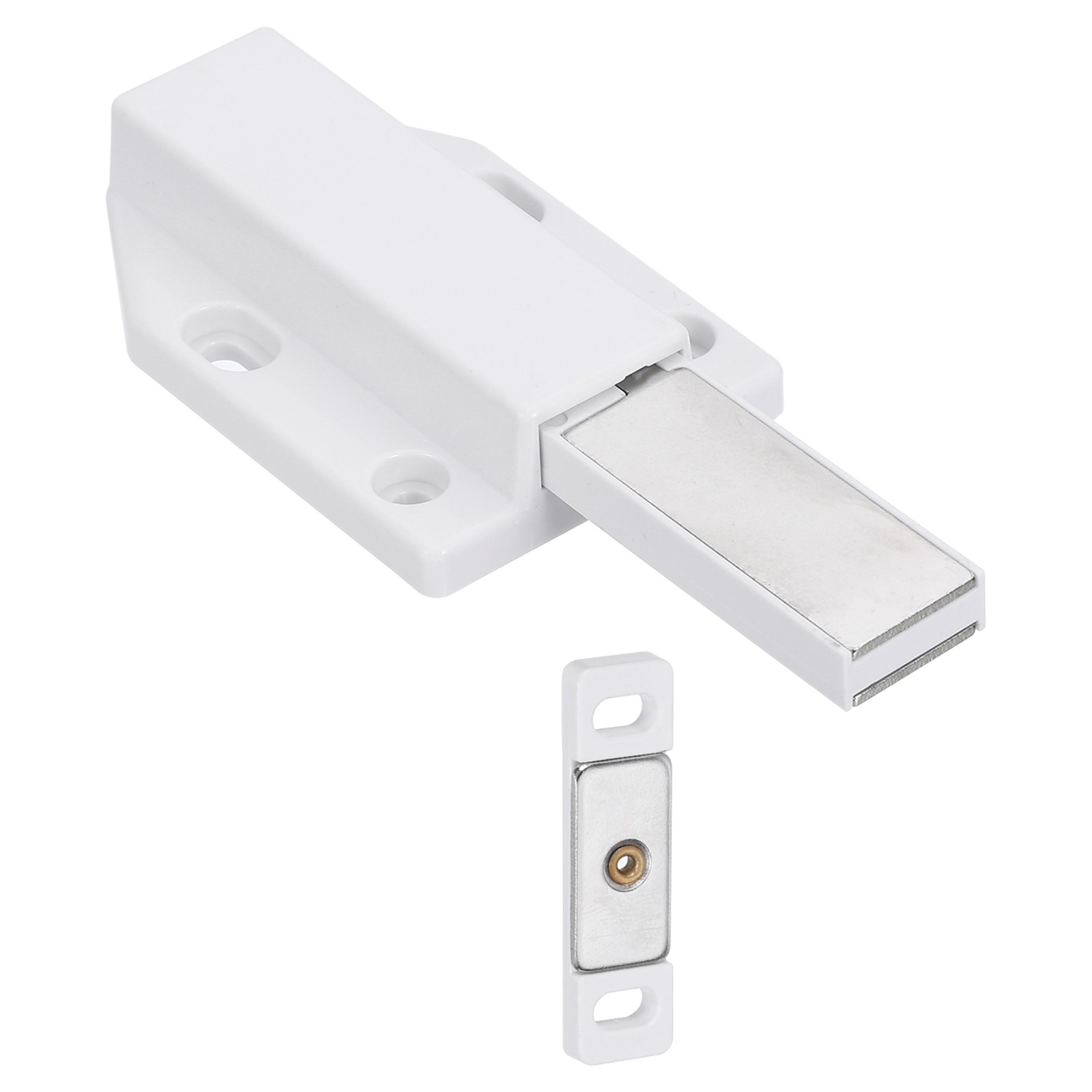 1 Pcs Magnetic Push Latches for Cabinet, 3.15×1.81 Inch Push to Open Latch White
