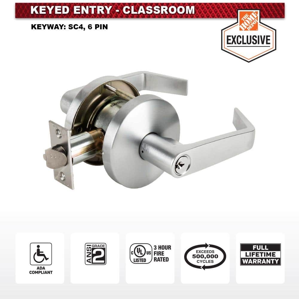 Universal Hardware Heavy Duty Classroom Lever Chassis ADA UL Satin Chrome