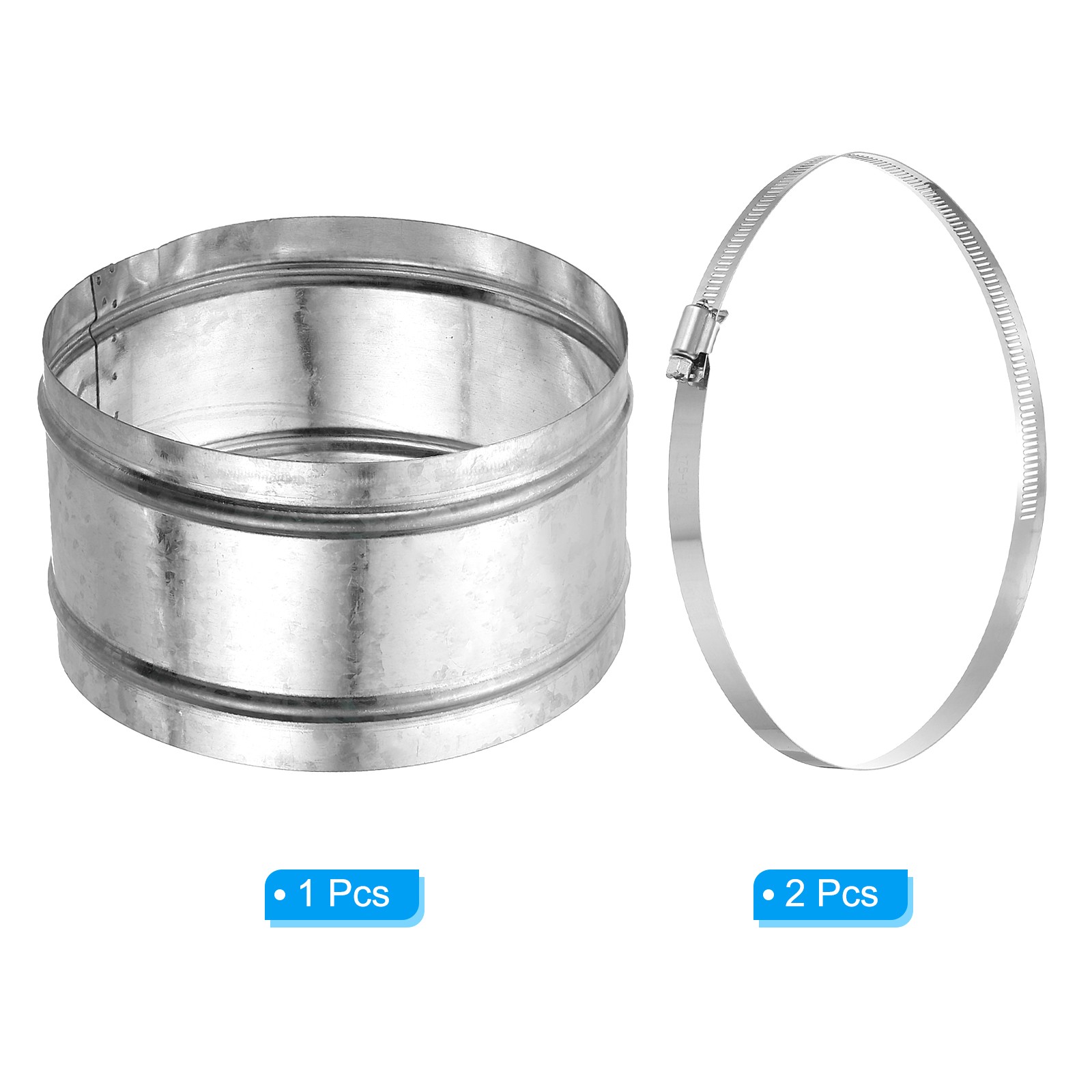 180mm/7″ Duct Connector, Galvanized Steel Duct Coupling, 4″ Long