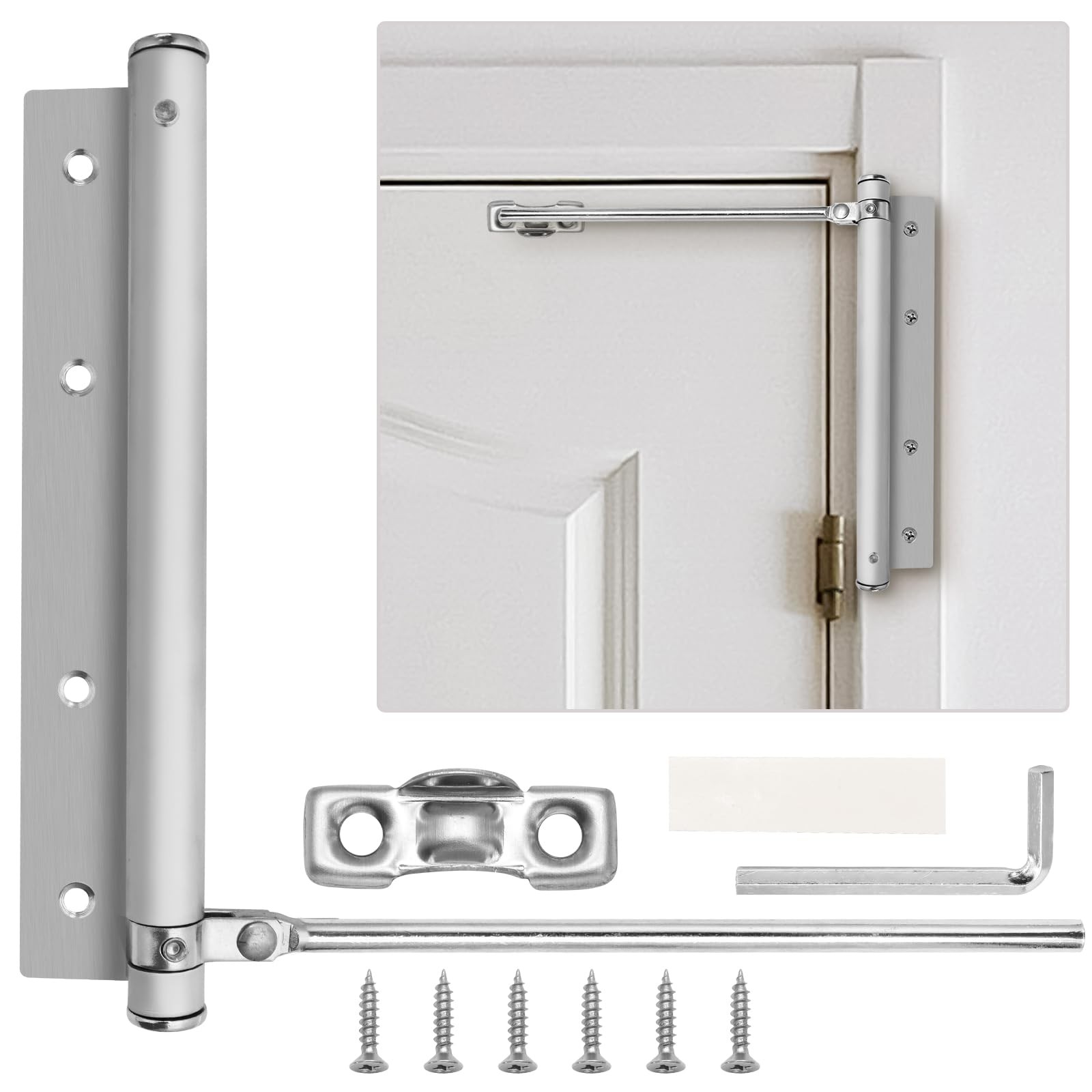 Kyuionty Automatic Door Closer Stainless Steel Soft Close Safety Spring Door …