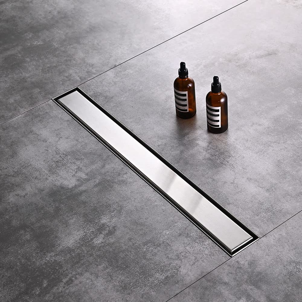 AVSIILE Linear Shower Floor Drain, 18 Inch Brushed 18 Inch, Stainless