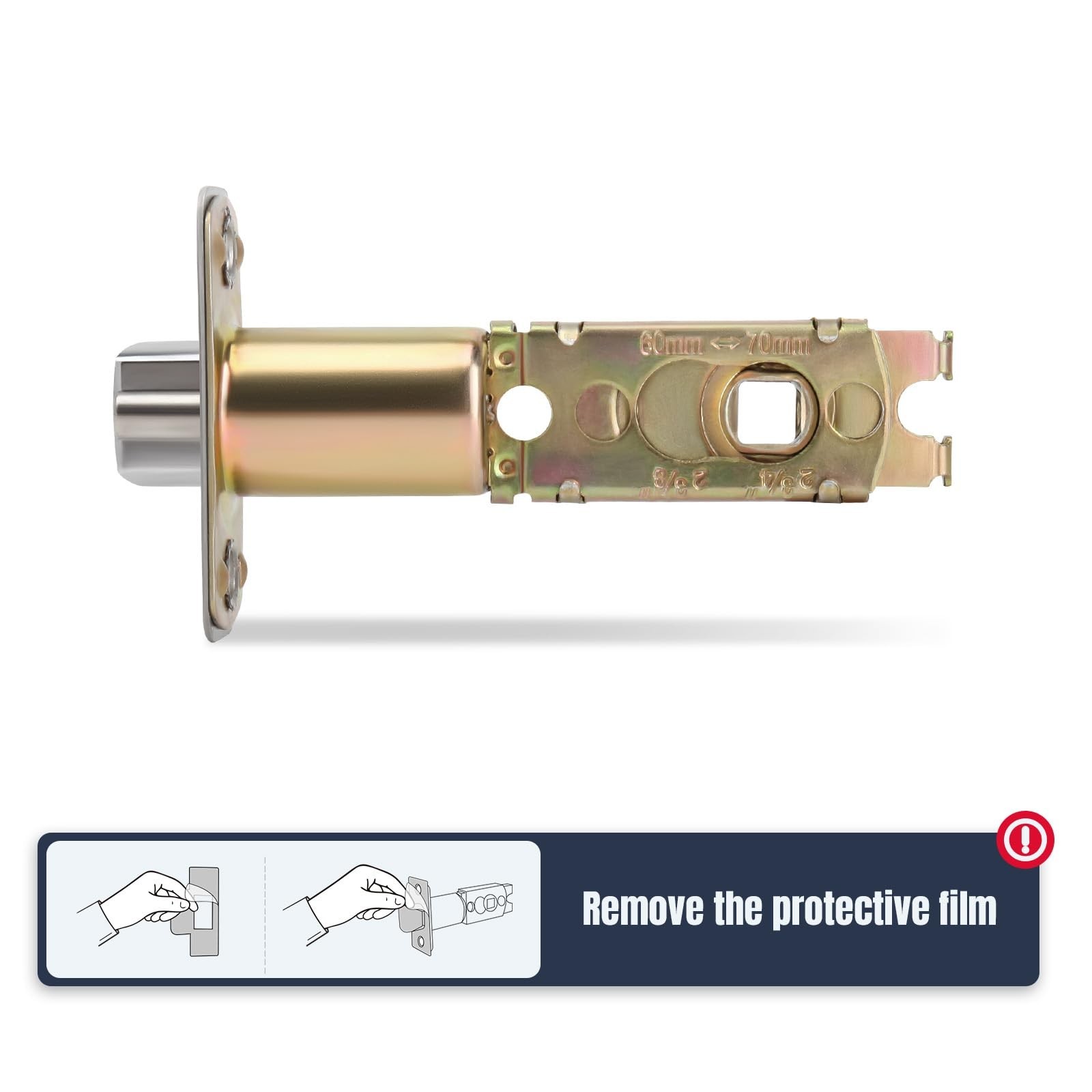 Adjustable Deadlatch 2-3/8” or 2-3/4”, Keyed Entry Door Lock 45° Turning