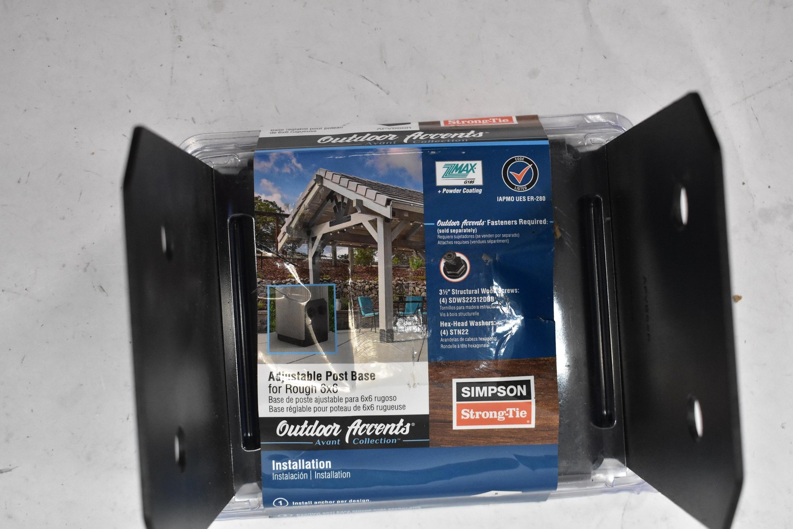 Simpson Strong-Tie Outdoor Accents Adjustable Post Base 6×6 Rough Black Avant