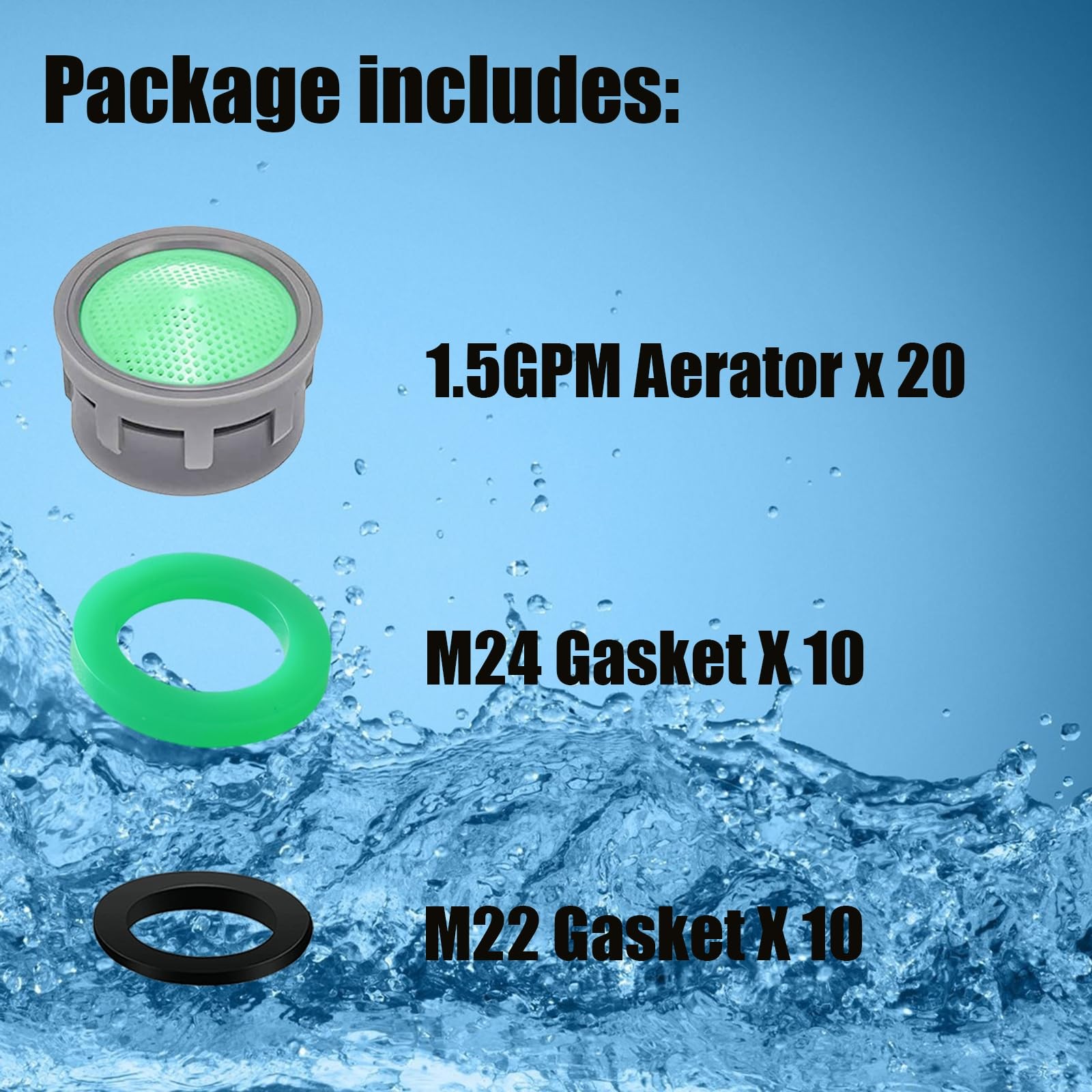 MOILINJAEY Faucet Aerator, 1.5 GPM Flow Restrictor Insert, Green