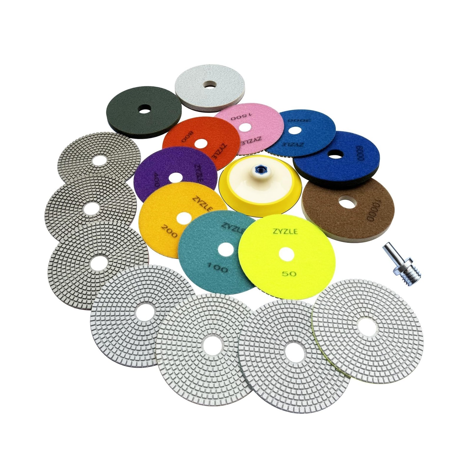 6 Inch Diamond Polishing Pads, 11 PCS Wet/Dry Polishing Kit 50-10000 Grit, wi…