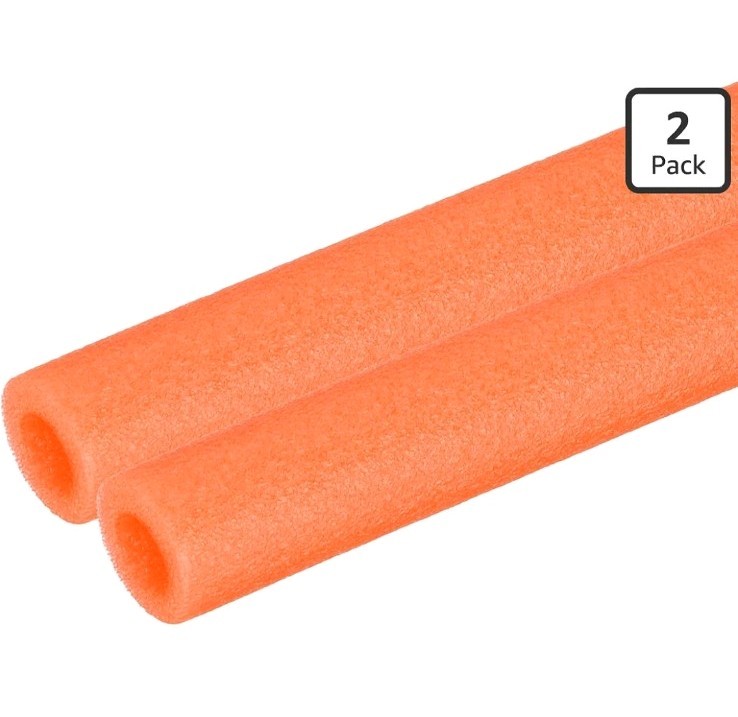2 Pcs Pipe Insulation Foam Tube Covers 3/8″ (10mm) ID x 3.3FT x 13/16″ OD Orange