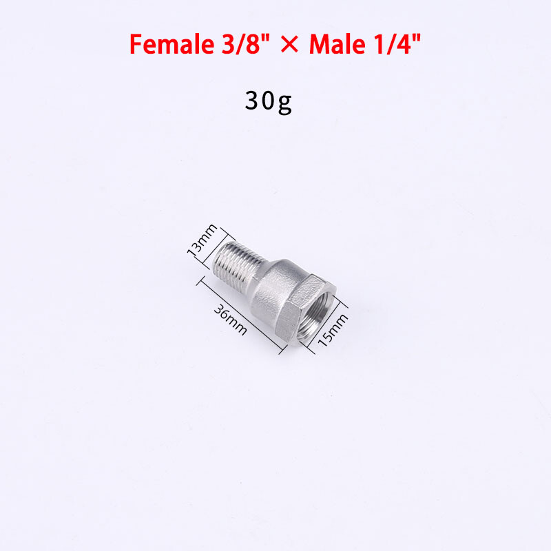 BSP 1/8″-2″ Female to Male Stainless Steel Reducer Water Pipe Adapter Connector