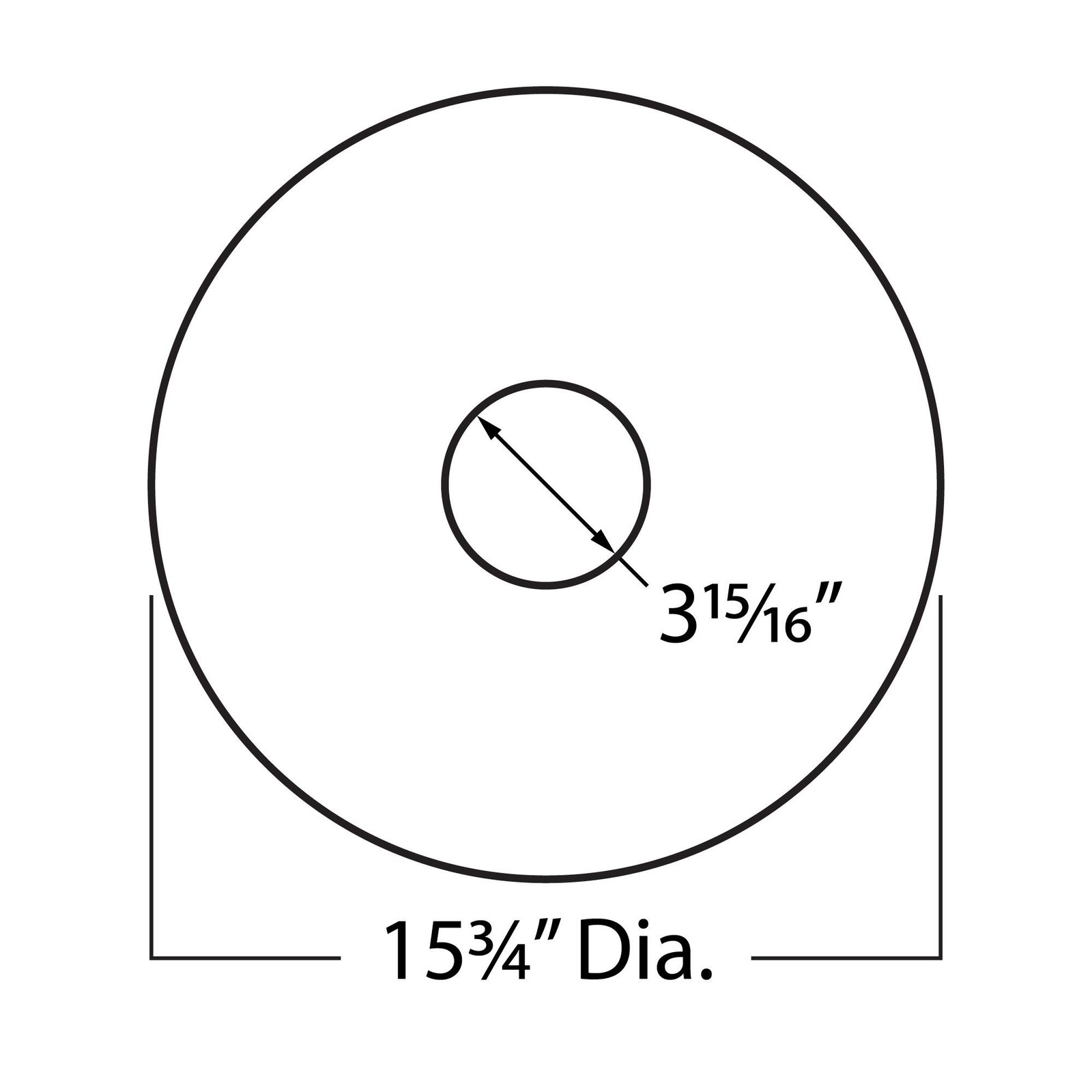 Outwater 15-3/4″ x 13/16″ Plain Polyurethane Medallion (Single Pack)