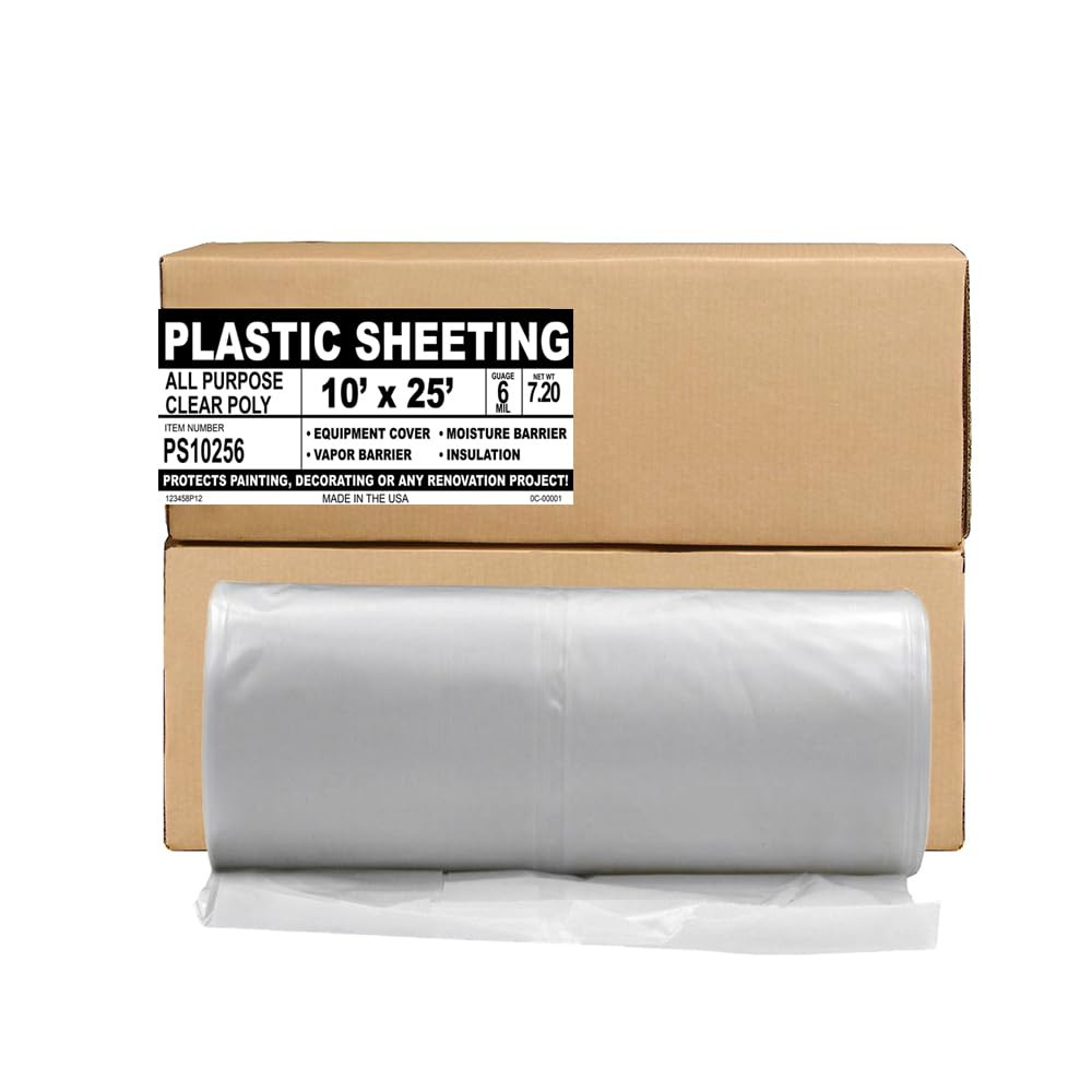 Black Plastic Sheeting – 10′ X 100′, 6 MIL Heavy Duty Gauge – Vapor and Moisture