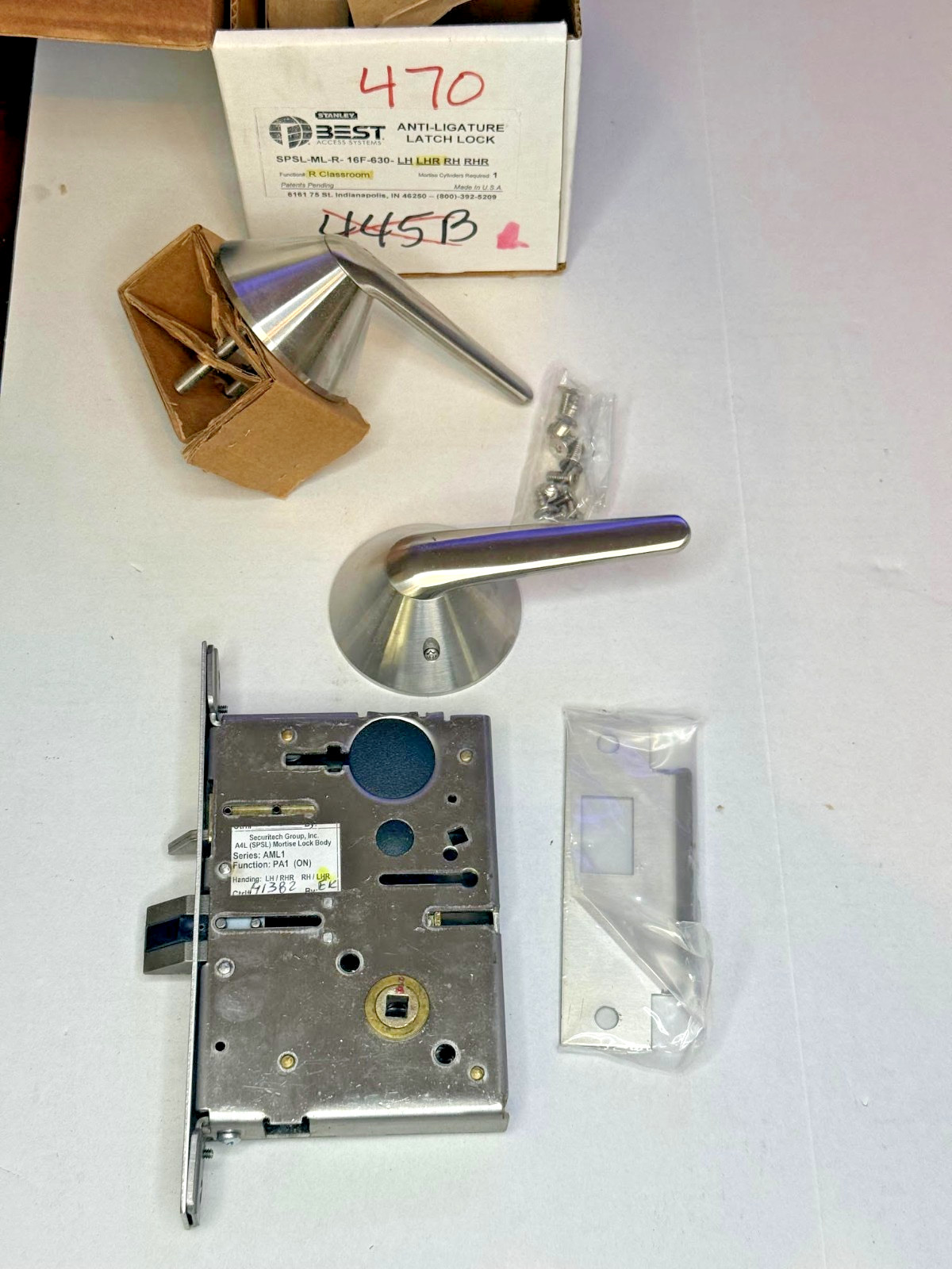 SPSL -ML-R-16F-630 Stanley BEST Anti-Ligature Mortise Lock Grade 1–LHR
