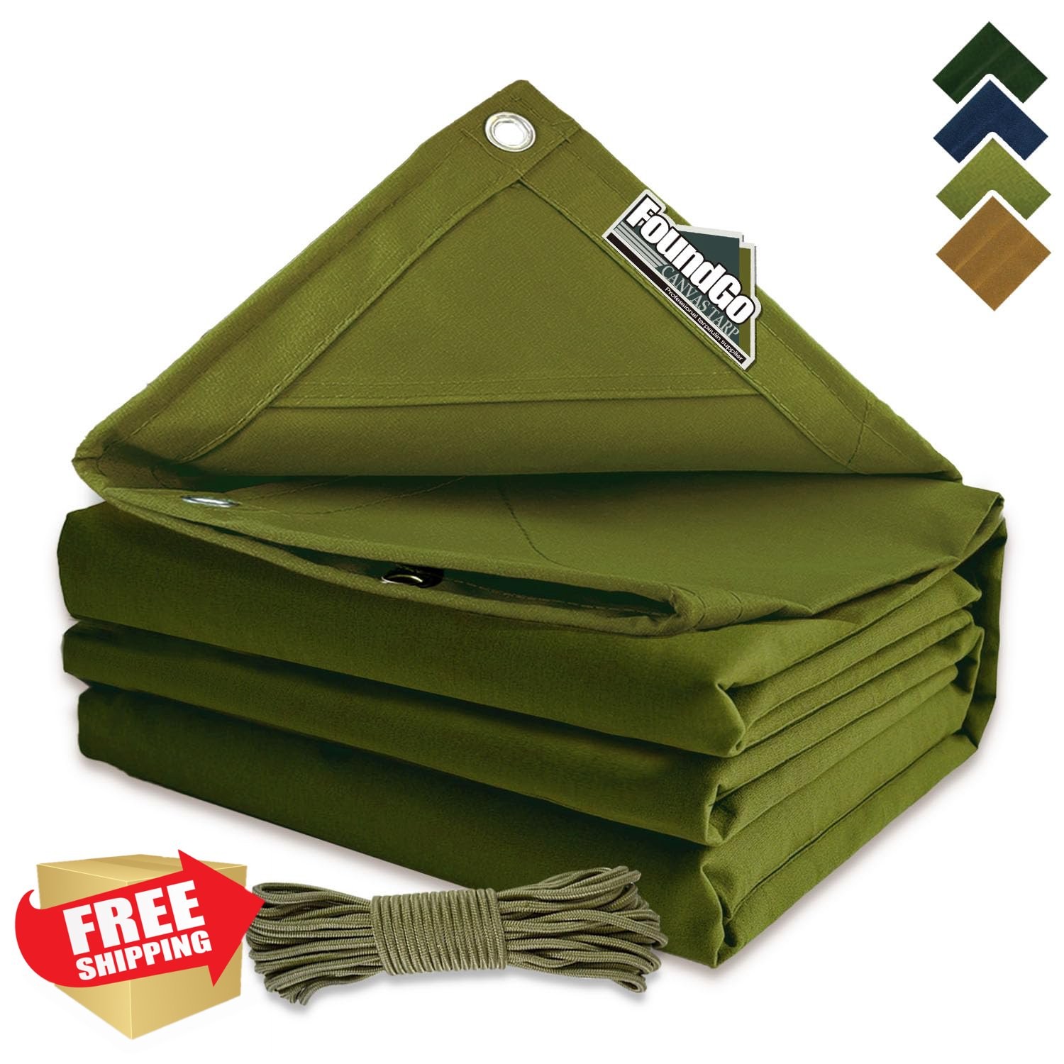 FoundGo 10×16 ft avocado canvas tarp
