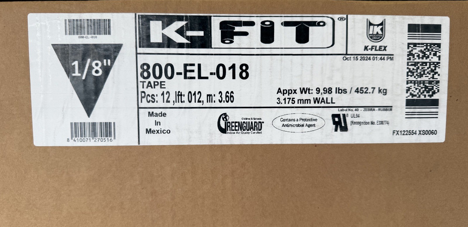 12 pack- K-Flex CLOSED CELL FOAM PIPE INSULATION TAPE Self-Adhesive 2″ Wide 1/8″