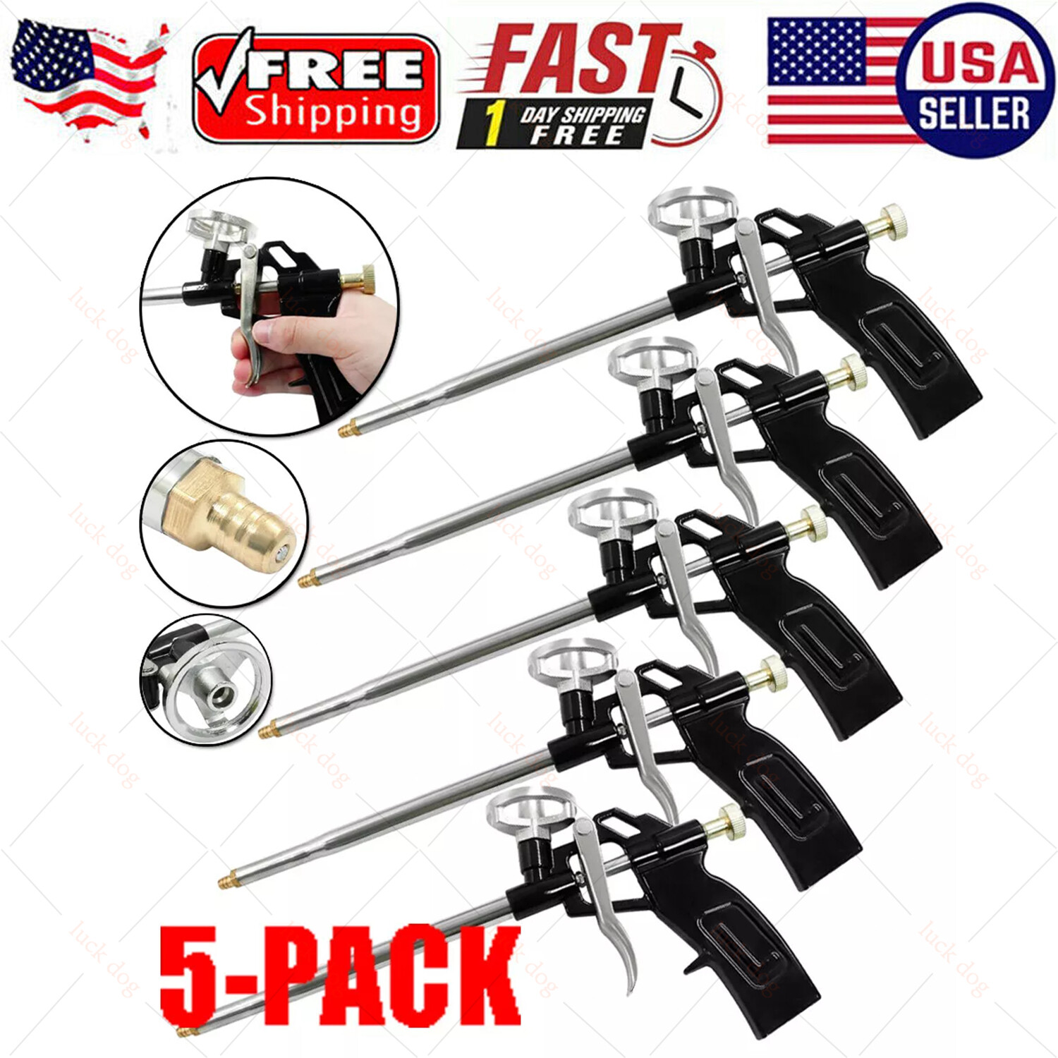 1-5 x Pro PU Foam Gun NIB Expanding Spray Applicator New Improved Adapter Basket