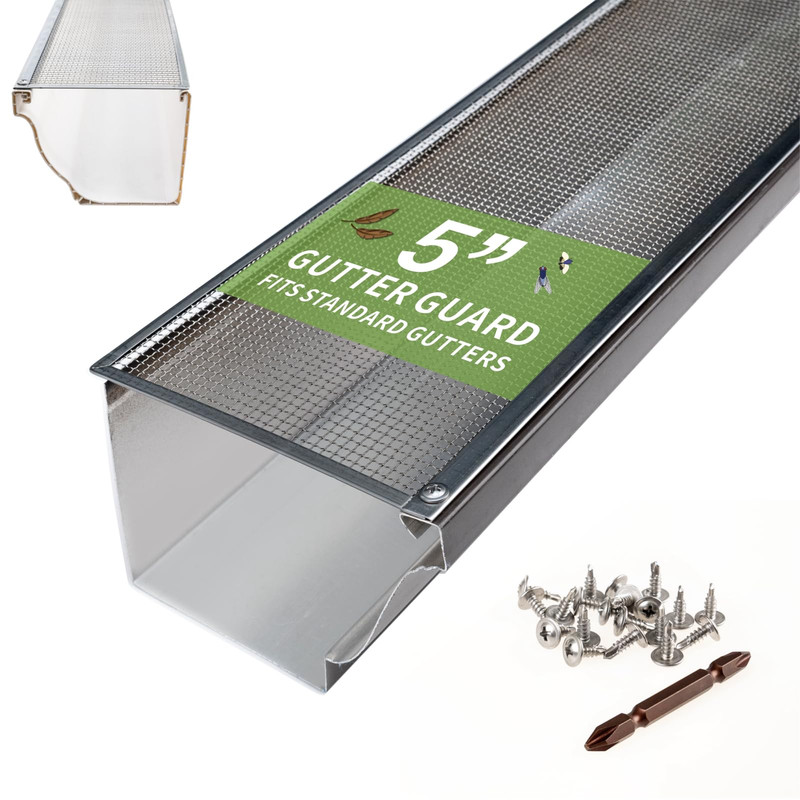 Hoopmon 5 Inch Gutter Guard – Heavy Duty 100 Stainless Steel High-Flow Leaf