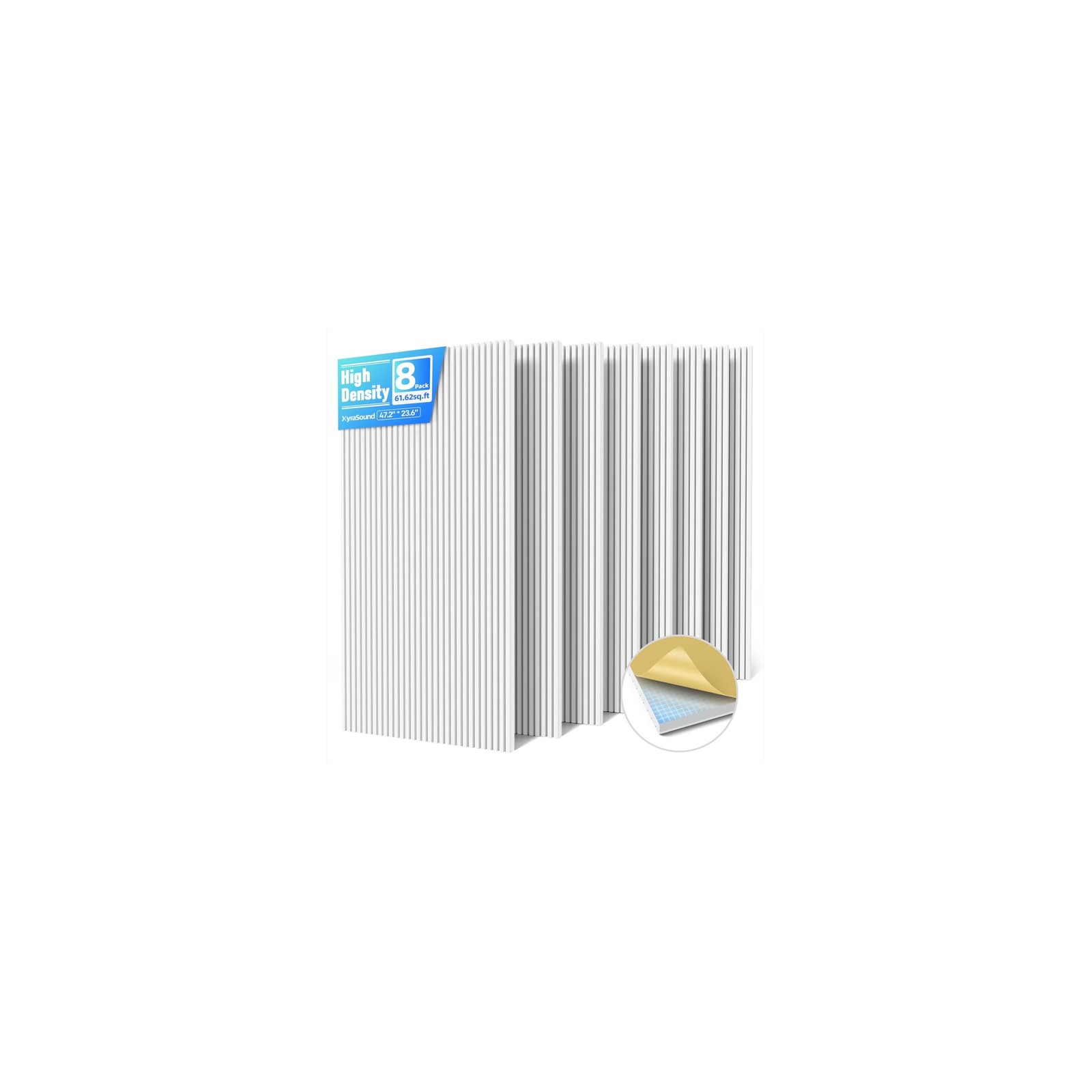8 Pack Large Acoustic Panels Sound Absorbing with Self-Adhesive, 47.2”*23.