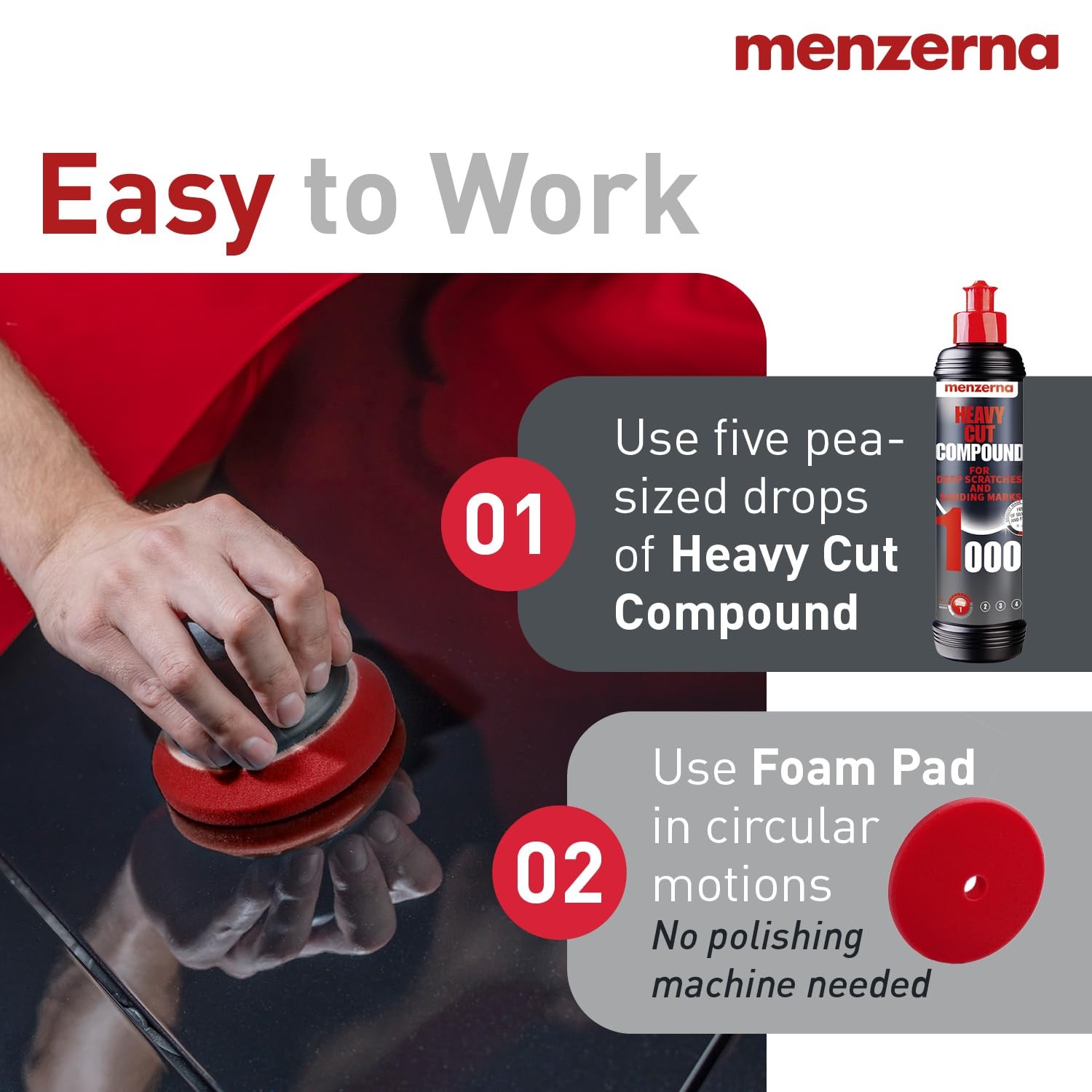 Menzerna Heavy Cut Compound 1000 Grit Abrasive Polishing Compound for Deep
