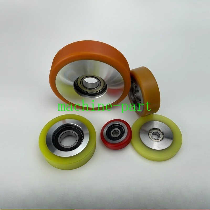 1PC Polyurethane PU Rubber Coated Roller Wear Resistant Guide Wheel with Bearing