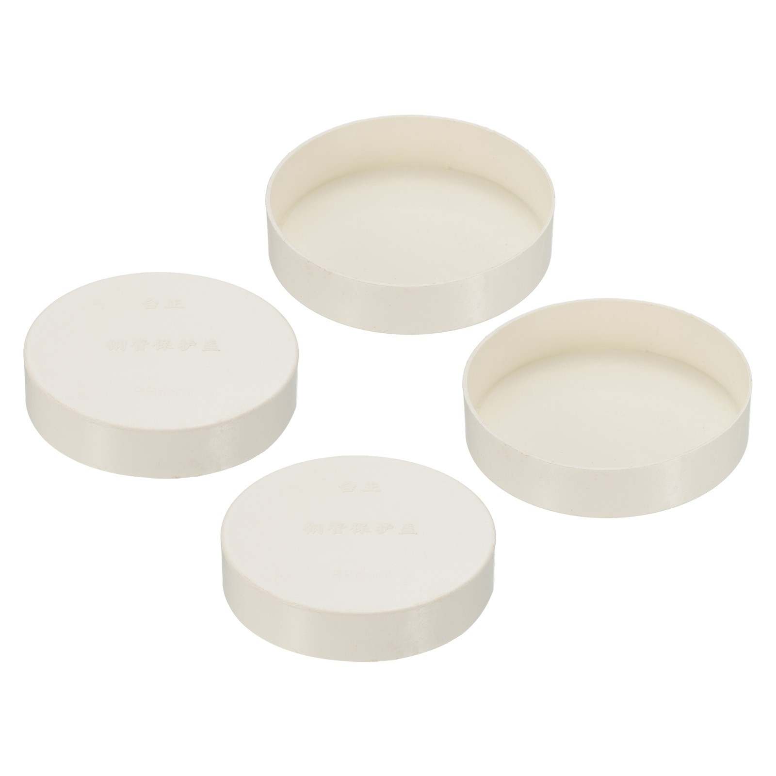 4 Pack 89mm ID Pipe End Caps Round Tubing Insert Pipe Cover White