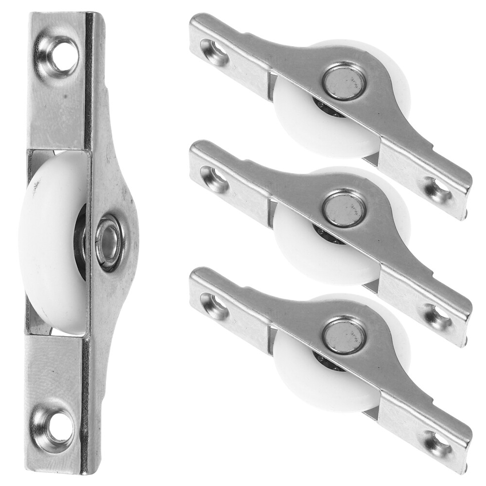 4PCS Double Convex Sliding Door Roller Wardrobe Door Pulley Cabinet Door Wheel