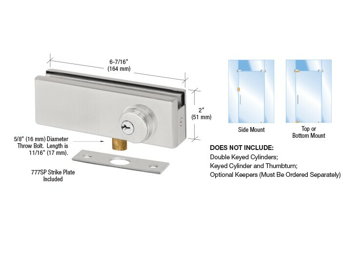 CRL Satin Anodized AMR Series Patch Lock AMR205A