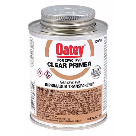 Oatey 30751 Pvc Primer, Clear, 8 Oz.