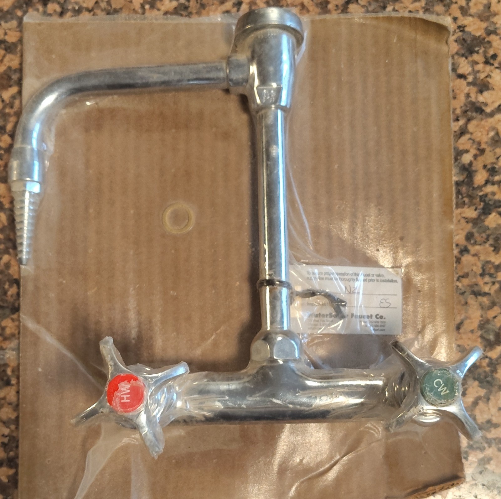 WaterSaver Faucet Co. Industrial Faucet Dual Cross Handles Chrome High Arc Metal