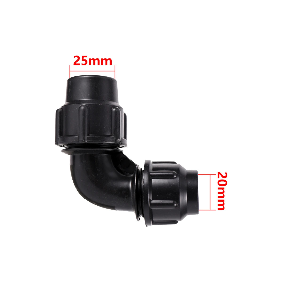 PE 90° Elbow Reducing Quick Connector 25Mm to 20Mm/32Mm to 25Mm Different-Diamet