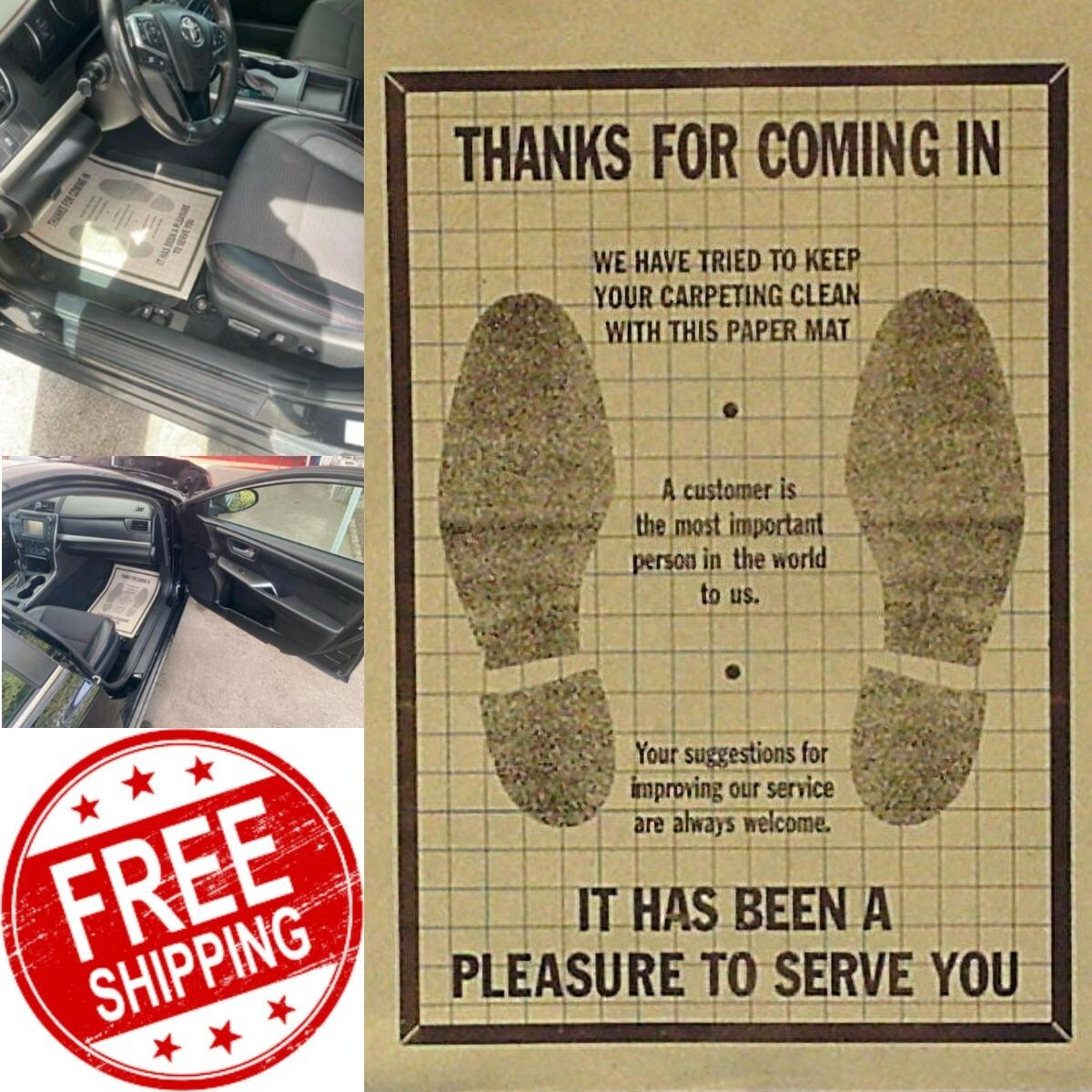 500x Paper Car Floor Mats Disposable Durable Box Free Shipping NEW