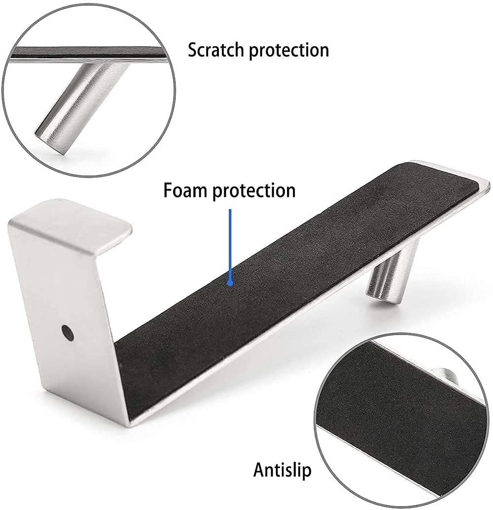 ARTOYS Over The Door Hooks (4 Pack) – Fits 1.75″ Thick 1 3/4inch, Silver