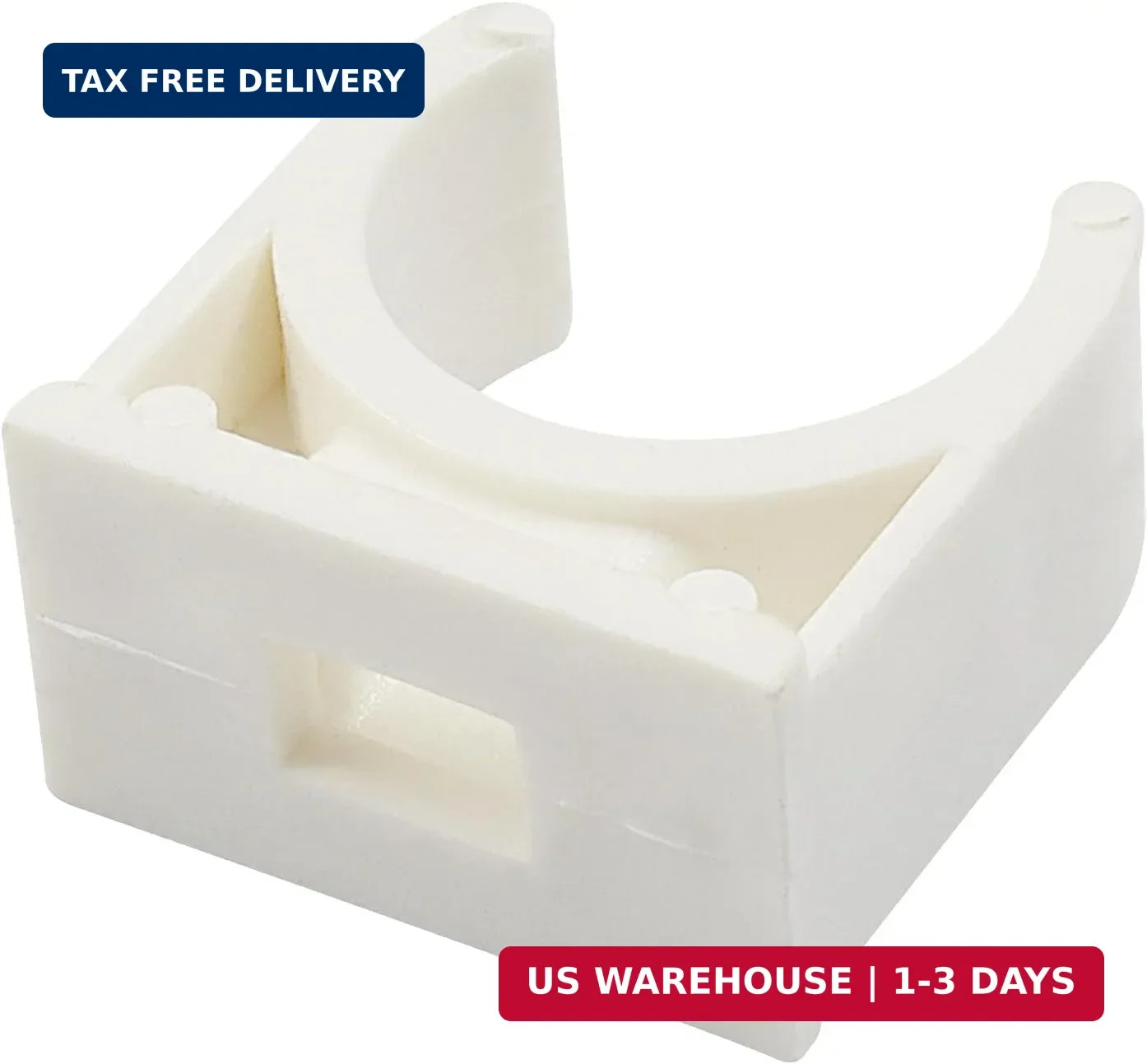 U-Shaped PVC Pipe Clamps, 100 Pcs White 16mm Clips for Water Pipes, TV