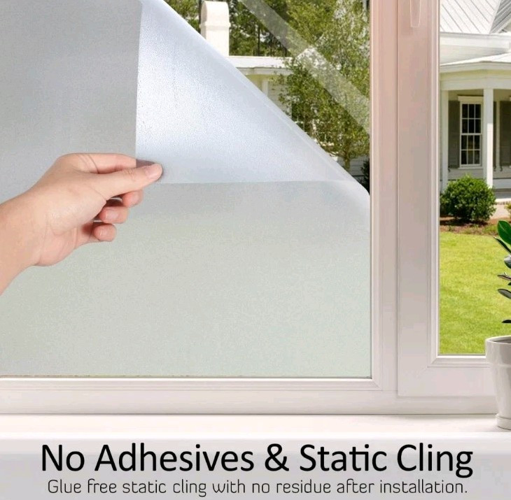 HIDBEA Frosted Window Privacy Film Heat Control UV 23.6 Inch x 6.5 Feet