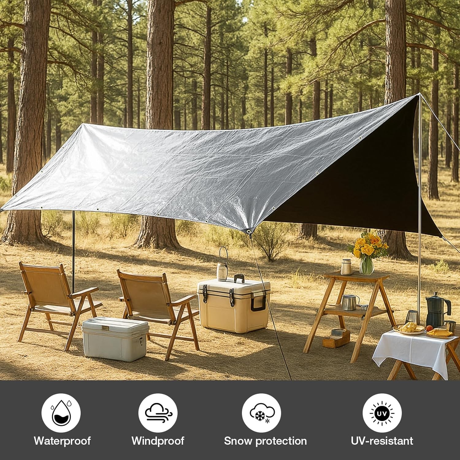 Tarp Waterproof 10 X 10 FT 16 Mil Heavy Duty Multipurpose Tarps Protective Cover