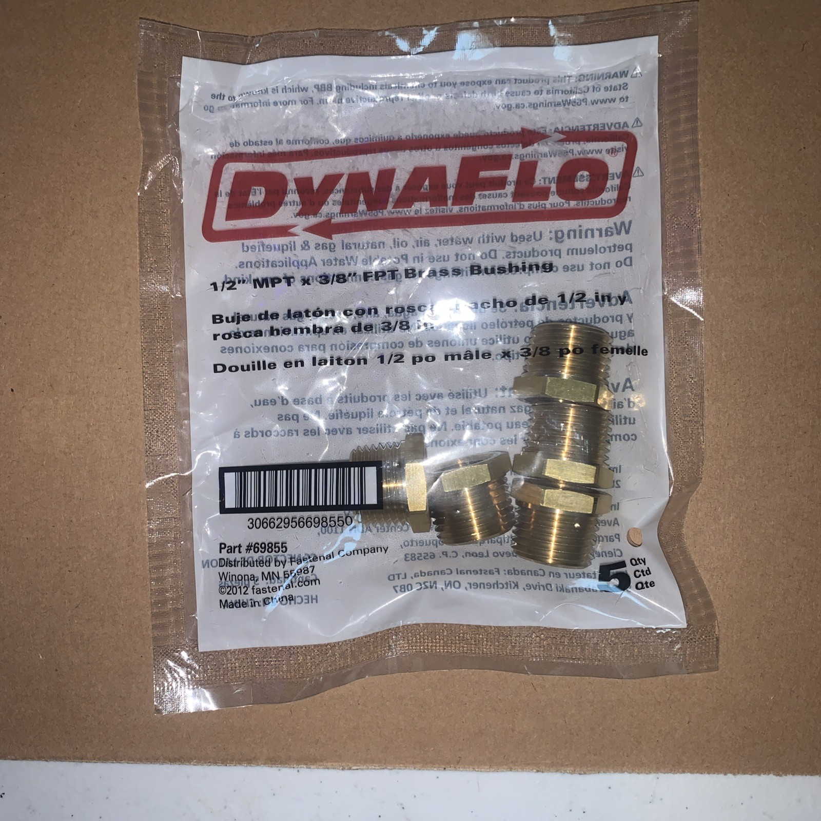 (50) 1/2M X 3/8F BRPI Brass Bushings