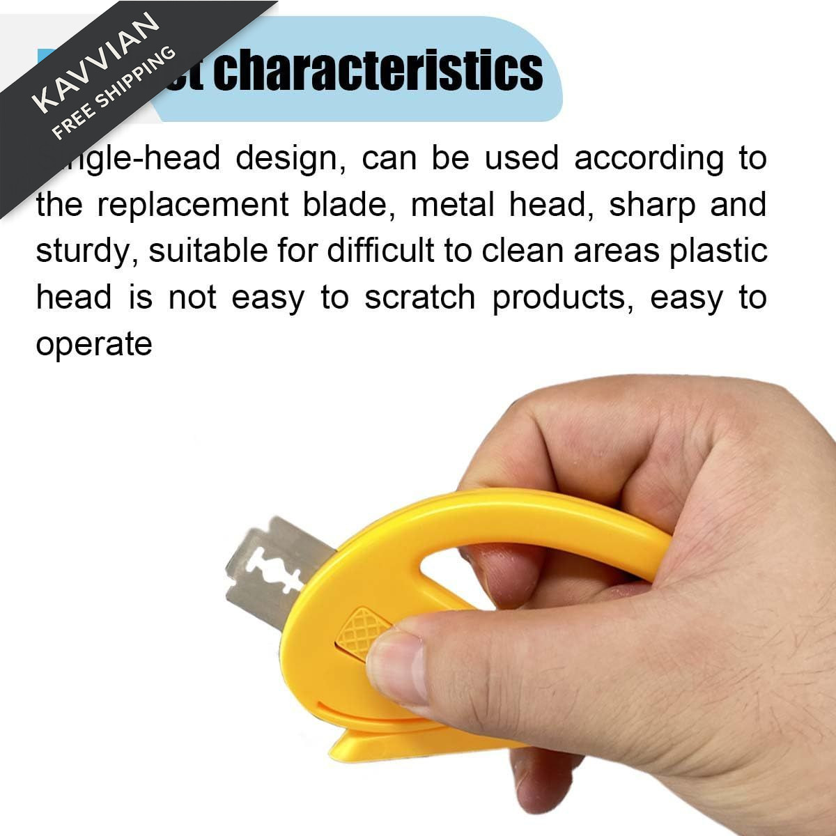 2PCS Wrapping Paper Cutter, Safety Vinyl Film Wrap Cutter Tool Yellow