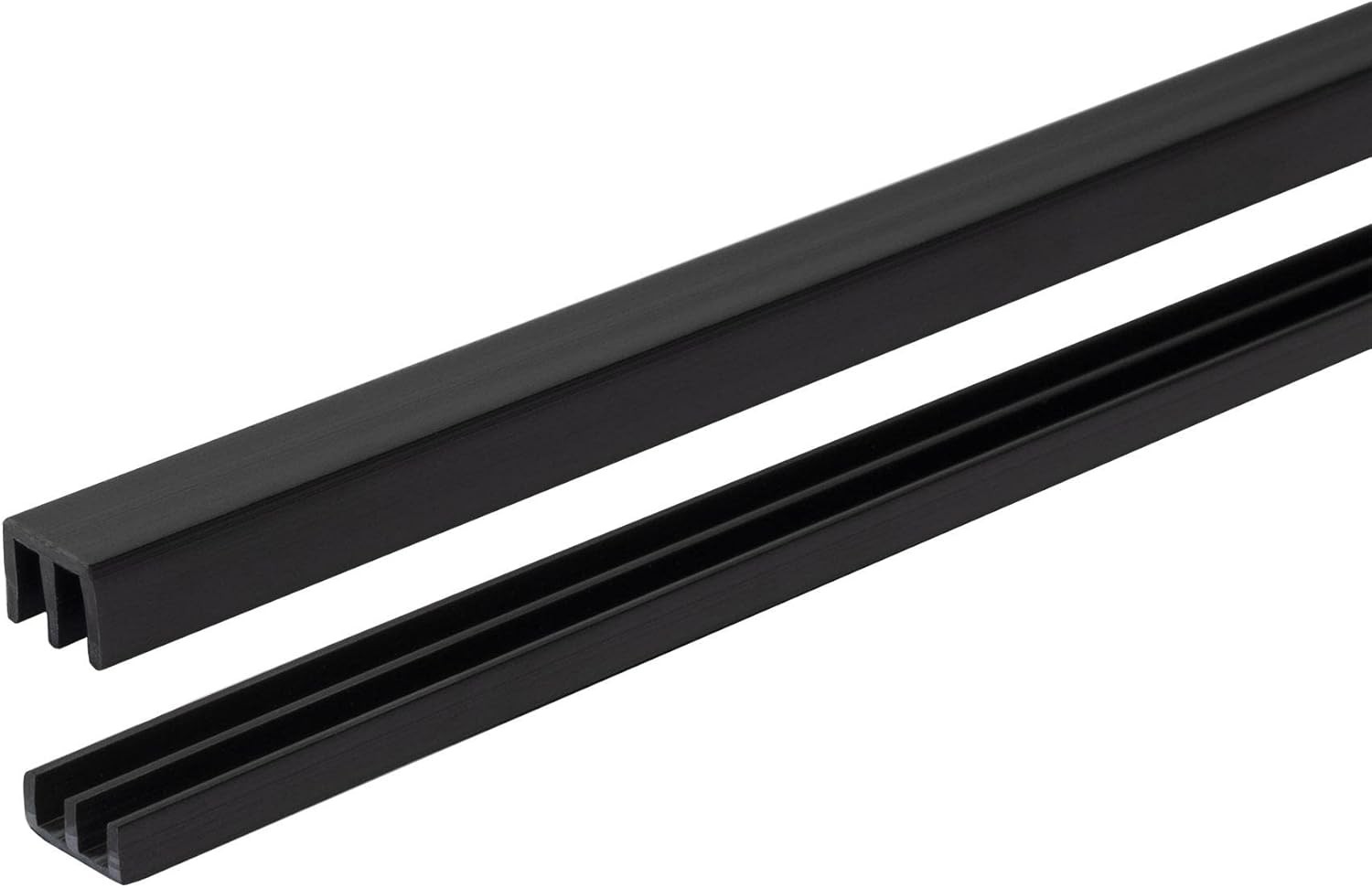 4 Ft. Long Black Plastic Sliding Door Track Set For 1/8″ Thick Panels