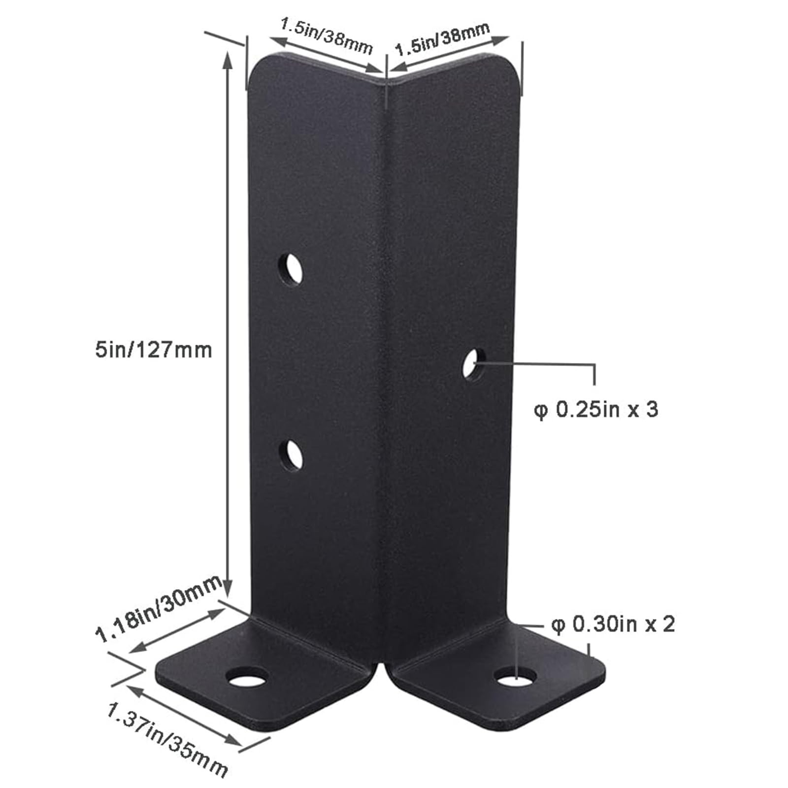 4Pcs Adjustable Deck Post Anchor Base Brackets Fit 1.5×1.5,2×2,2×4,4×4 Post,H…