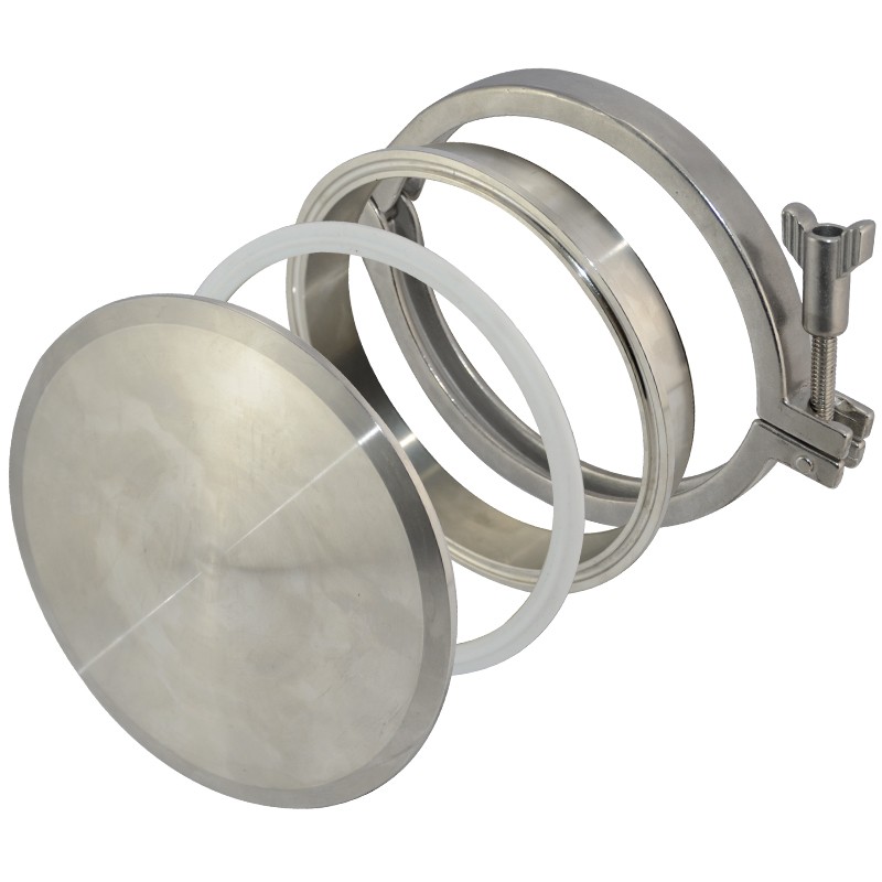 OD 1.5″ 2″ 3″ 4″Sanitary Weld on Ferrule + Tri Clamp + PTFE Gasket + End Cap 316