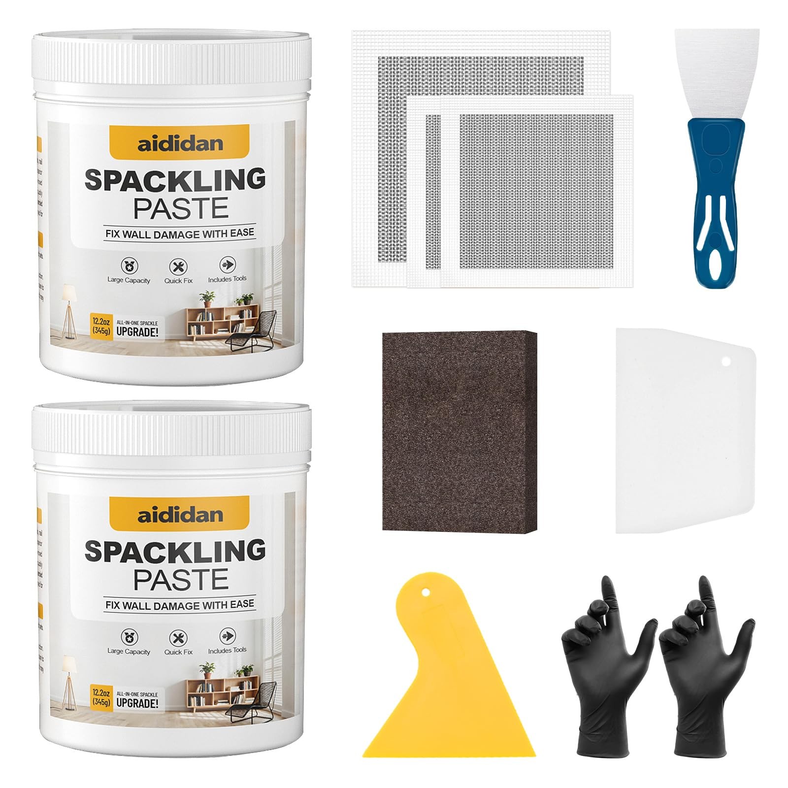 Drywall Repair Kit, 12.2oz Wall Patch Repair Kit, Spackle Wall Repair with Wa…