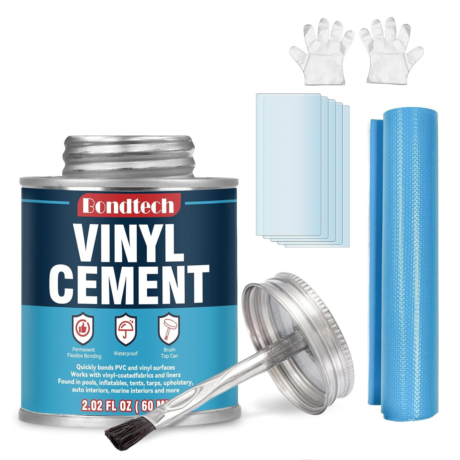Vinyl Cement Waterproof Adhesive for PVC Vinyl Repairs Pool Liners Hot Tubs