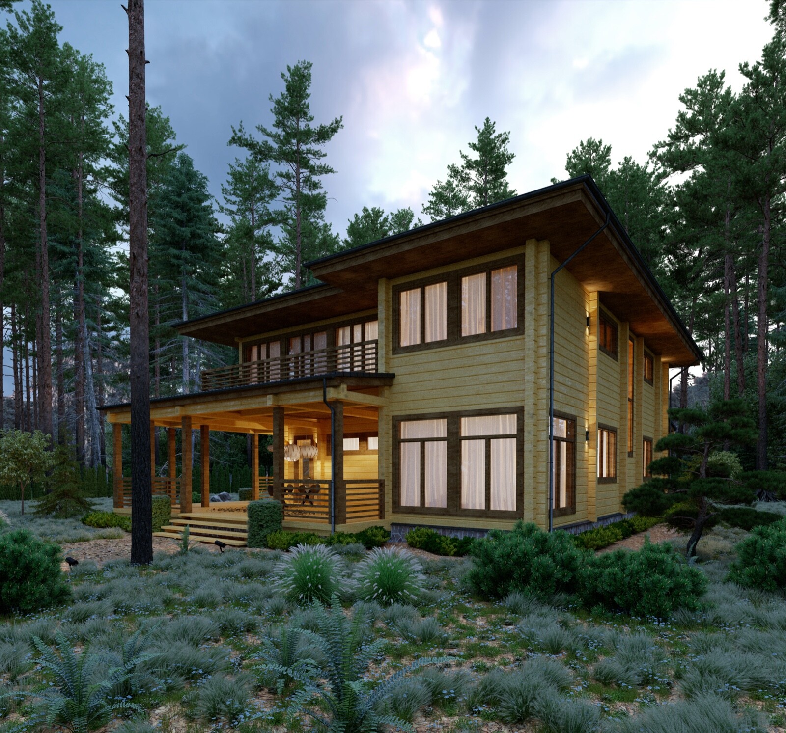 2917 SQ.FT ECO SOLID TIMBER AIRTIGHT PANEL HOUSE KIT. MASS WOOD CLT HOME, PREFAB