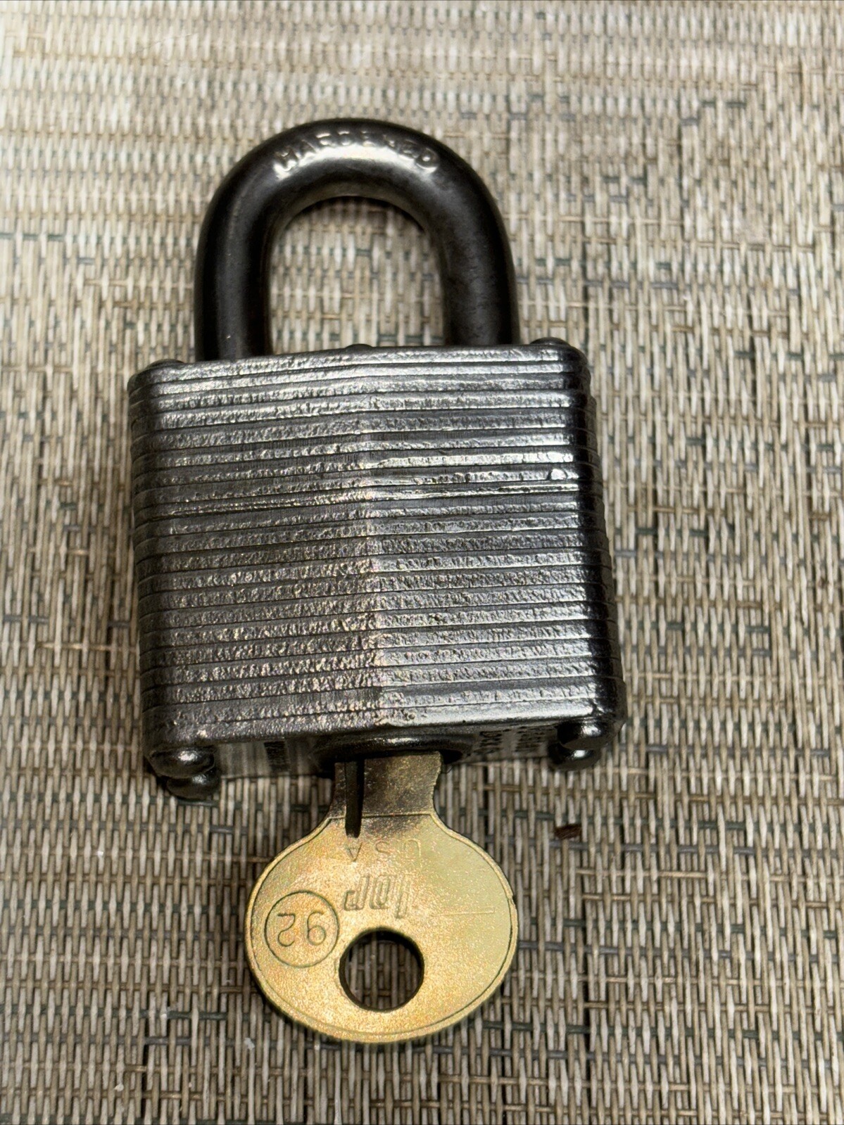 Vintage Master Lock Company #3 Steel Padlock W/ Key Made In USA