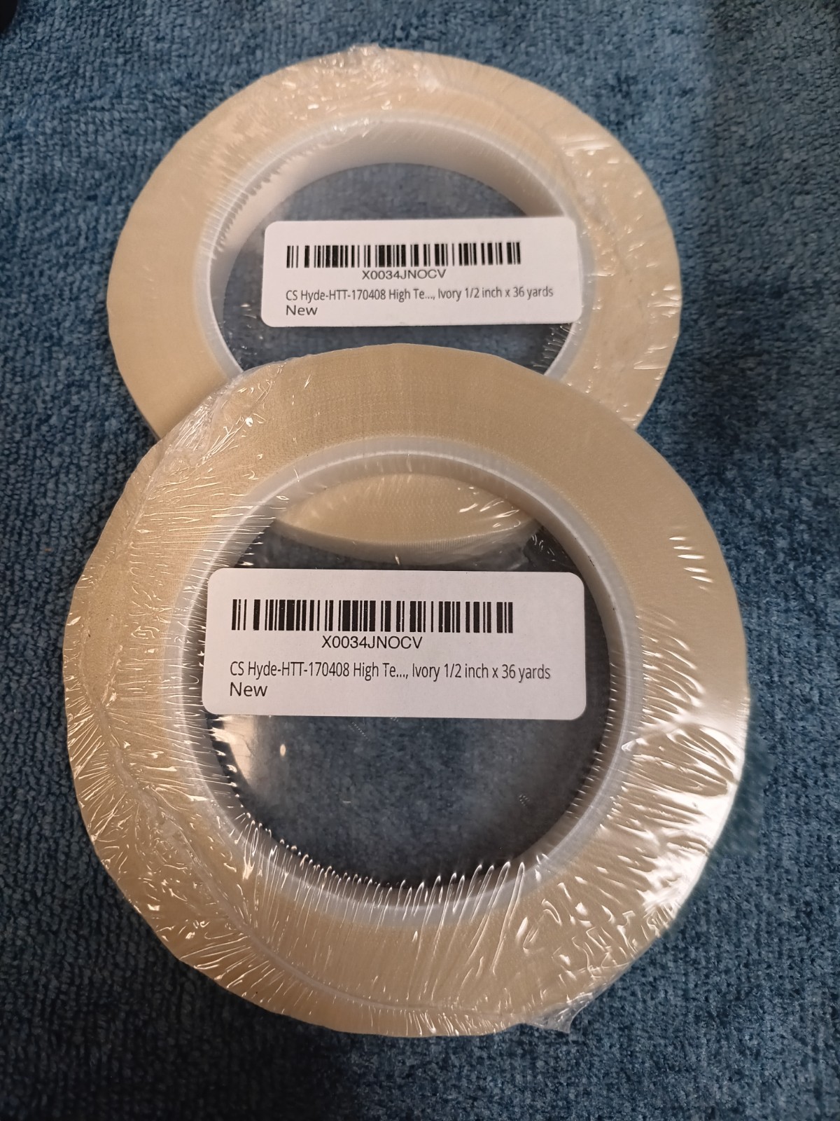 QTY 2 CS Hyde HHT-170408 Ivory 1/2″ X 36 YD High Temp Fiberglass Masking Tape