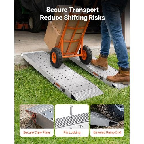Aluminum Trailer Ramps, 2PCS 55 x 12 in, Heavy-Duty ATV Ramp Set with Anti-Slip