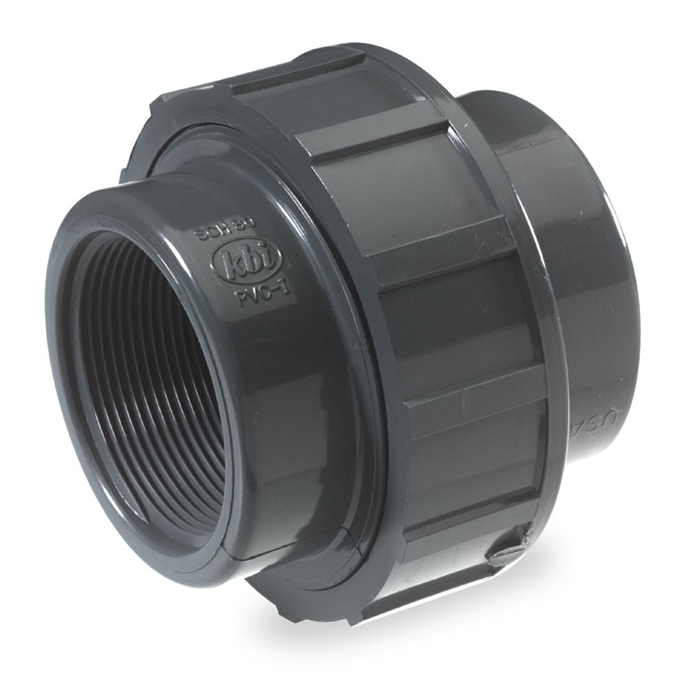 NDS U-1500-T PVC Pipe Fitting, 1-1/2-Inch Threaded Union, 1.50″, Gray