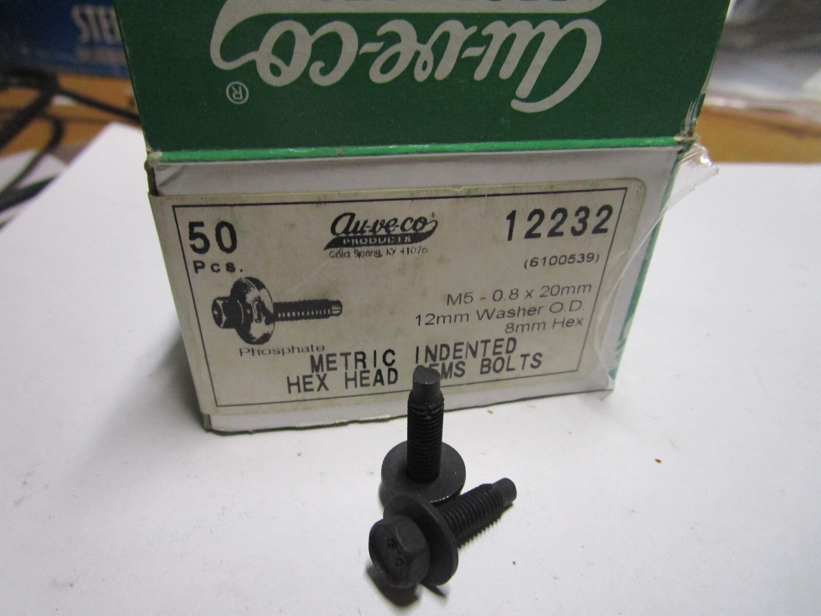 AUVECO 12232 M5-0.8 X 20MM HEX HD SEMS THRD CUTTING SCREW QTY 50